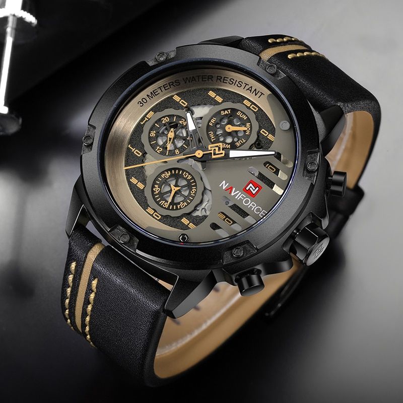 Top Brand Luxury Waterproof 24 Hour Date Quartz Wrist Watches Man Leather Sport Wristwatch Men Waterproof Clock