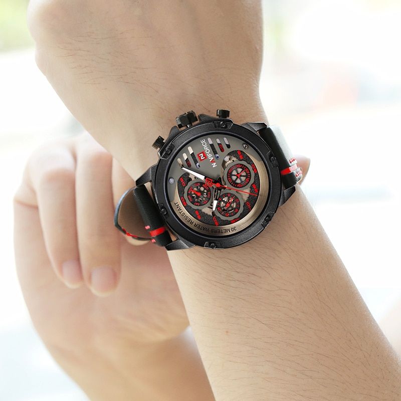 Top Brand Luxury Waterproof 24 Hour Date Quartz Wrist Watches Man Leather Sport Wristwatch Men Waterproof Clock