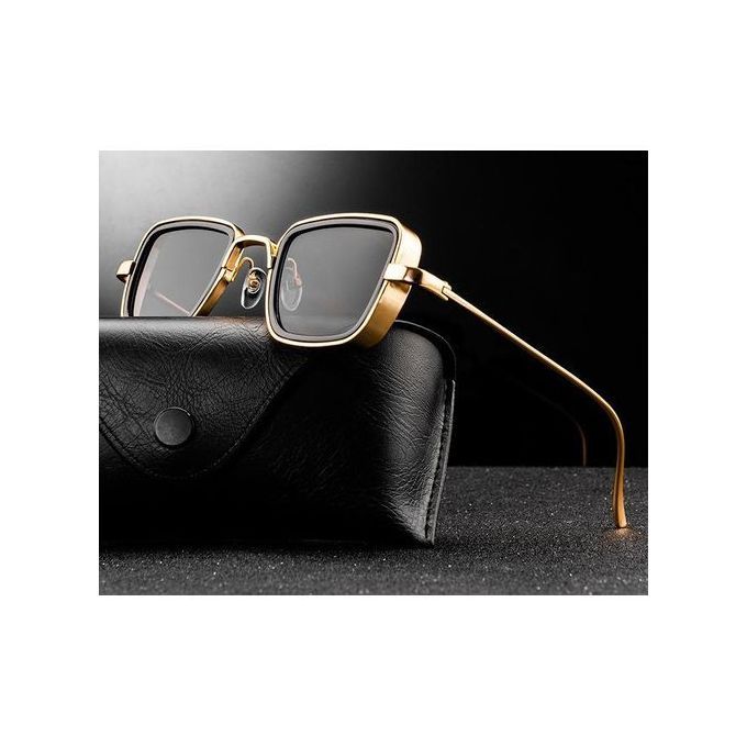 Men Fashionable Sunglasses - UV Sunglasses Retro Thick Edge Metal Frame