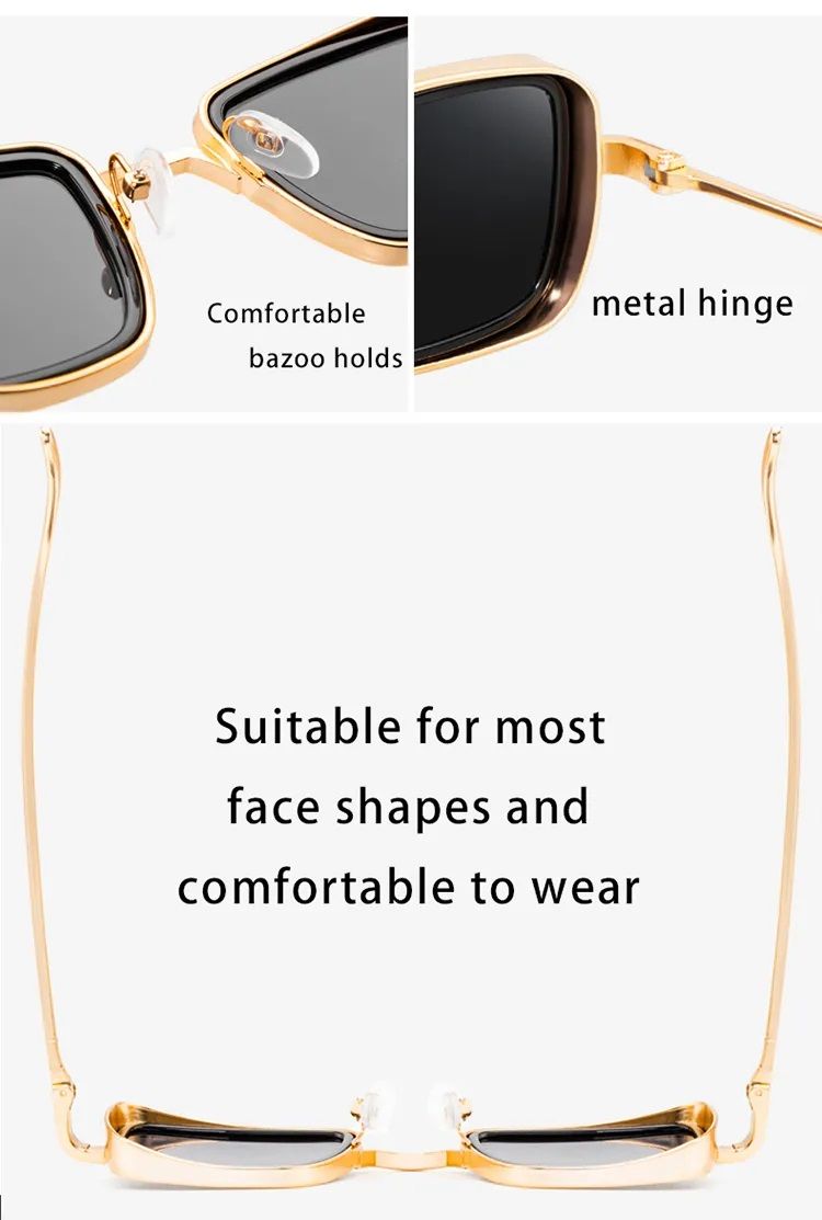 Men Fashionable Sunglasses - UV Sunglasses Retro Thick Edge Metal Frame