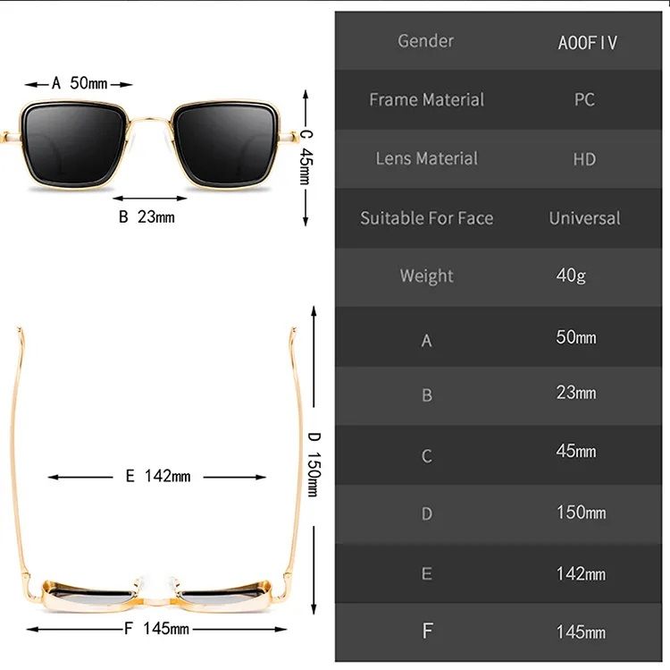 Men Fashionable Sunglasses - UV Sunglasses Retro Thick Edge Metal Frame