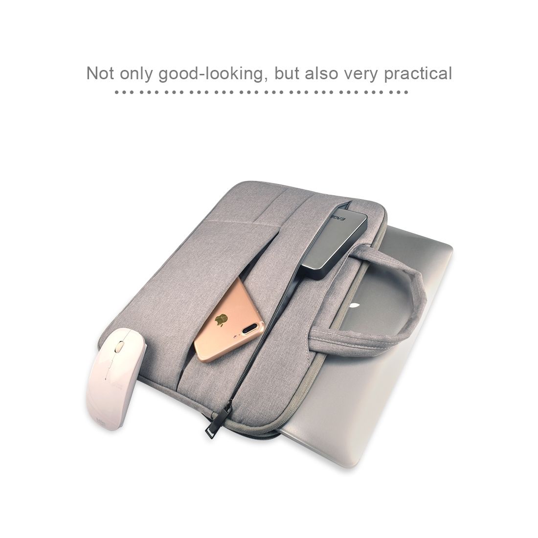 Universal Multiple Pockets Wearable Oxford Cloth Soft Portable Leisurely Handle Laptop Tablet Bag, For 12 Inch And Belowbook, Samsung, Lenovo, Sony, DELL Alienware, CHUWI, ASUS, HP (Black)