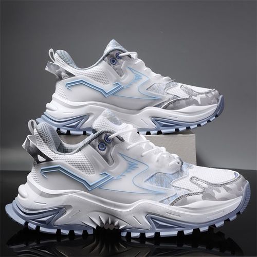 Men's Sports Shoes Running Shoes Lace-up Sports Casual Sports Shoes Fashionable Breathable Shoes Shoes-white.
