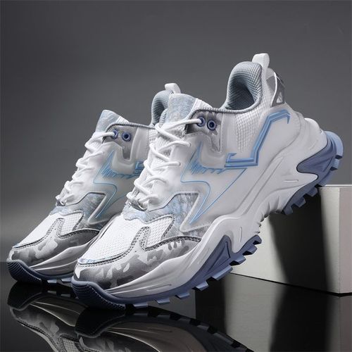 Men's Sports Shoes Running Shoes Lace-up Sports Casual Sports Shoes Fashionable Breathable Shoes Shoes-white.