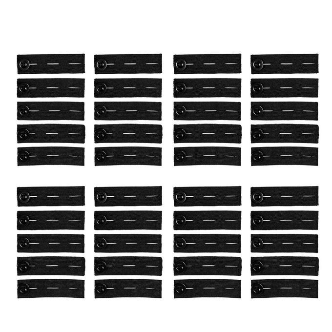 40 Pcs Waist Extender 3 Holes Black For Men Jeans Pants Waist Extender