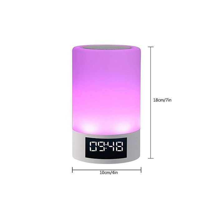 LED Light Lamp Alarm Clock With Quality Sound Portable Wireless Bluetooth 4.0 Speaker And . Touch Light Sensor HT-S