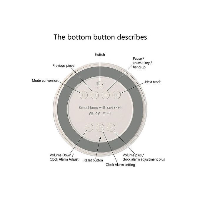 LED Light Lamp Alarm Clock With Quality Sound Portable Wireless Bluetooth 4.0 Speaker And . Touch Light Sensor HT-S