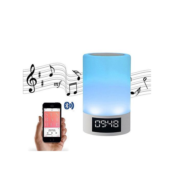 LED Light Lamp Alarm Clock With Quality Sound Portable Wireless Bluetooth 4.0 Speaker And . Touch Light Sensor HT-S