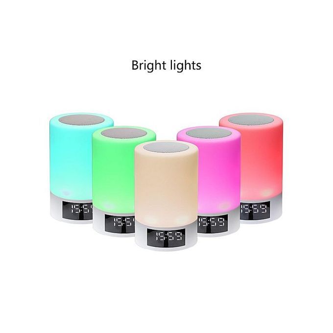 LED Light Lamp Alarm Clock With Quality Sound Portable Wireless Bluetooth 4.0 Speaker And . Touch Light Sensor HT-S