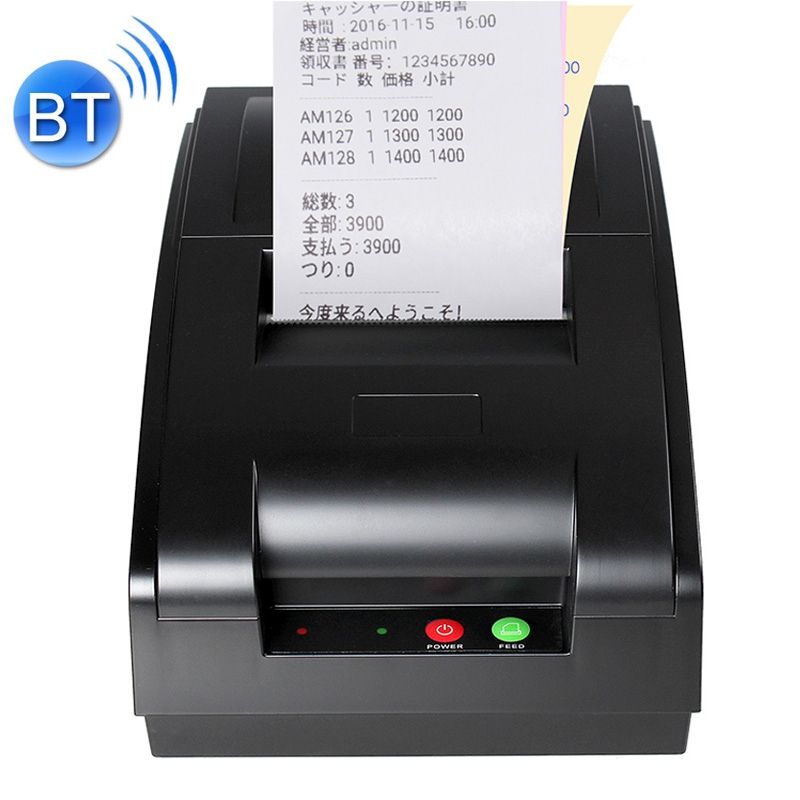Portable 76mm Bluetooth Receipt 9-pin Matrix Printer(Black)