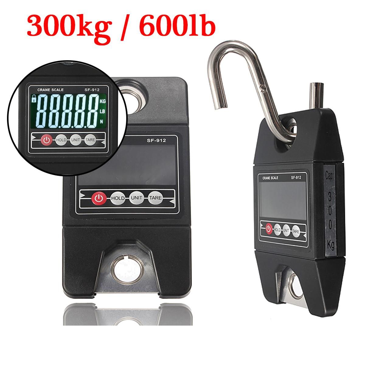 New 300 KG/600 LBS Digital Hanging Crane Scale Tool SF-912 Industrial Heavy Duty