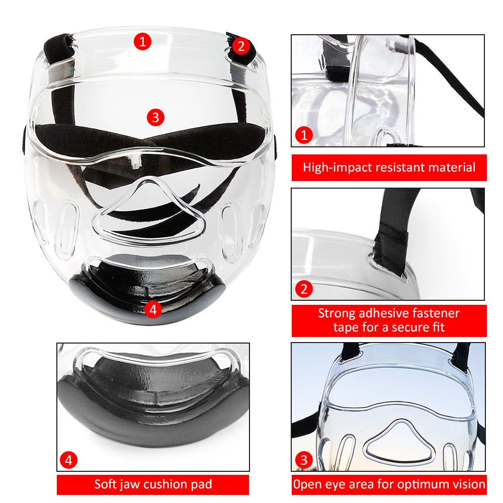 Boxing Helmet Guard Clear Face Guard Detachable High Impact