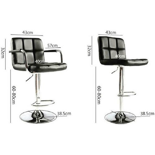 Adjustable Counter Hlinks Bar Stools - Stool Lab Swivel Gas Lift - Set Of 2 - Black
