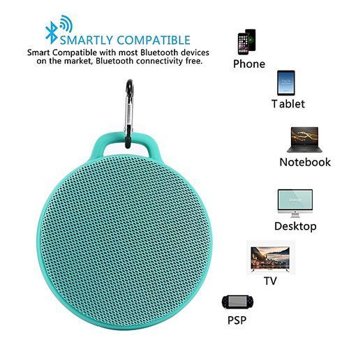 Bluetooth Speaker, Waterproof Wireless Outdoor/Indoor Speaker With 3W Output Power,2 Hours Continuous Play, Built-in Mic Portable Speaker (Green) HT-S