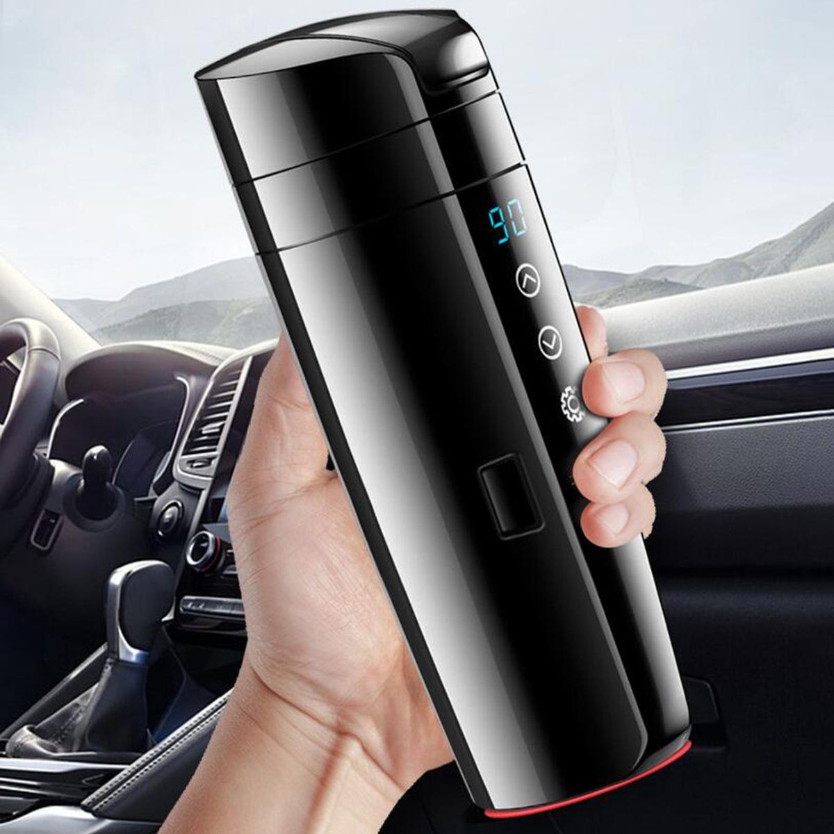 12V 24V Car Kettle Boiler Intelligent Temp Control Fits For Tea Black