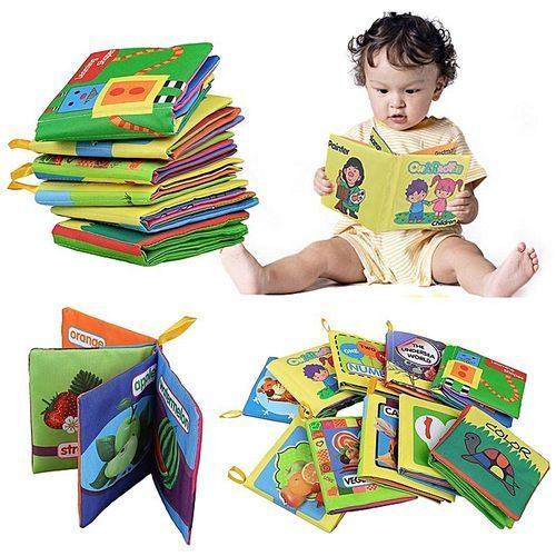 3Pcs New Baby Early Learning Intelligence Development Cloth Cognize Fabric Book Educational Toys-Car