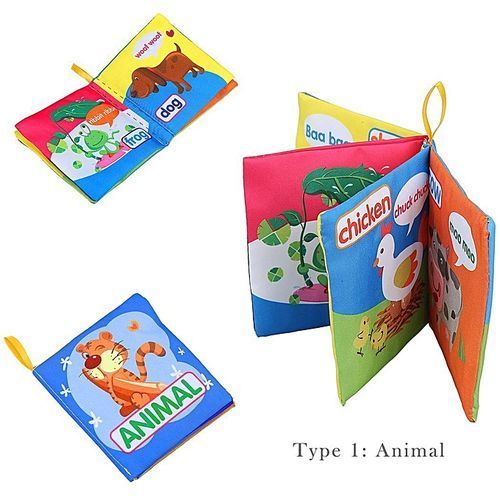 3Pcs New Baby Early Learning Intelligence Development Cloth Cognize Fabric Book Educational Toys-Car
