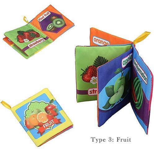 3Pcs New Baby Early Learning Intelligence Development Cloth Cognize Fabric Book Educational Toys-Car