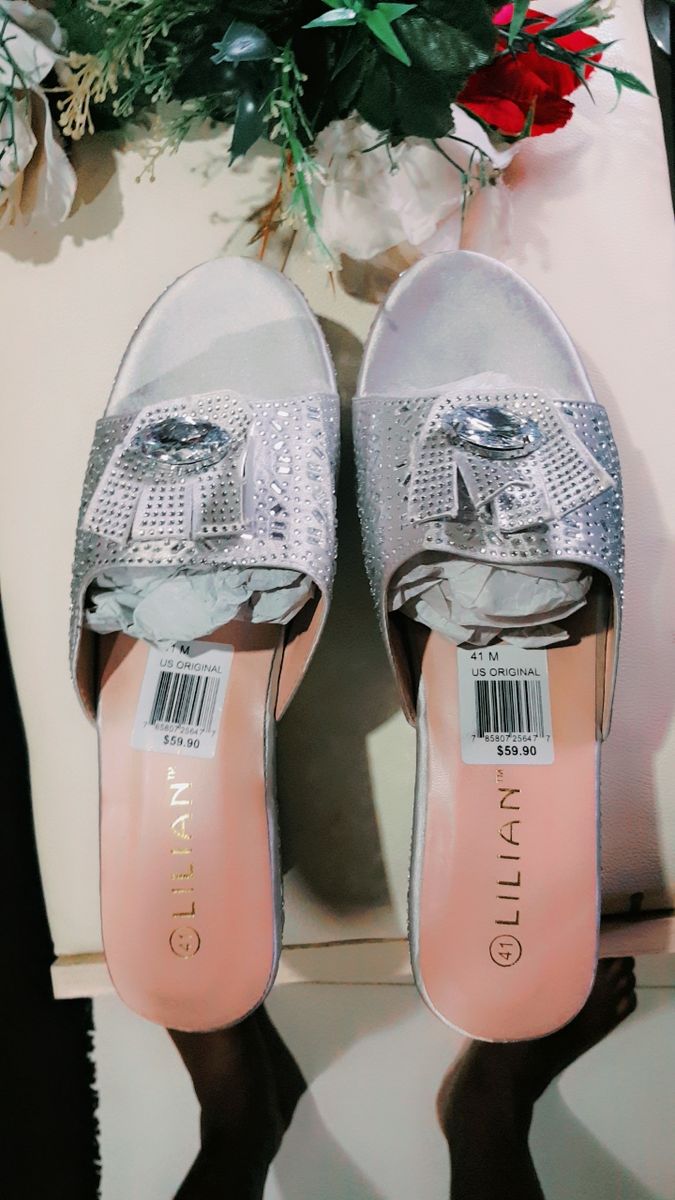 Silver Stone Coated Wedge Shoe
