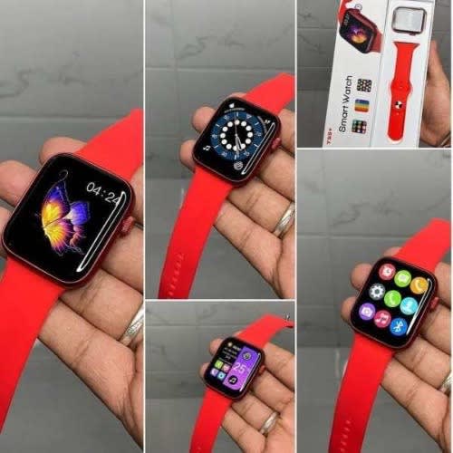 T55+ Plus Smart Watch 6 - Red + 1 Free Strap