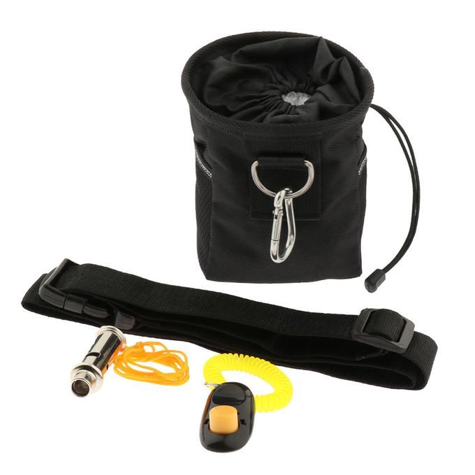 Dog Treat Bag Pet Training Food Snack Pocket Pouch Dog Walking Black
