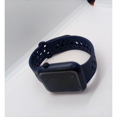 Square Face Hollow Strap Unisex LED Watch- Navy Blue