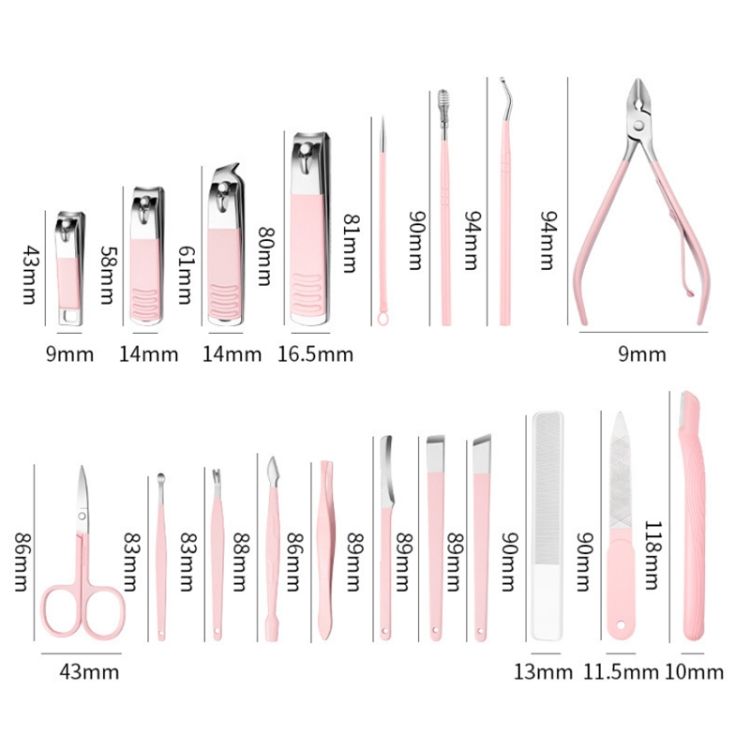 Nail Clipper Set Eyebrow Trimmer, Color: 4 PCS/Set (Pink)