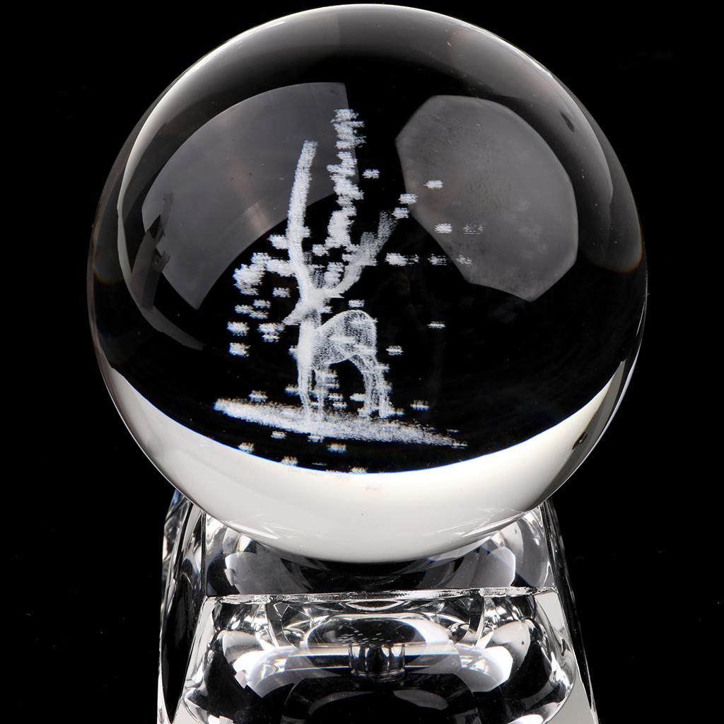 80mm (3.15 Inch) Glass Crystal Ball Photography Props Art Crafts Decor