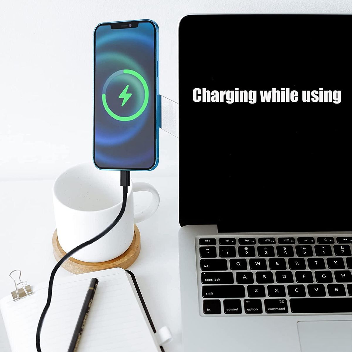 Magnetic Laptop Phone Holder, Adjustable Laptop Cell Phone