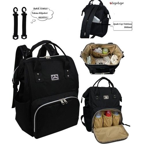 Bye Bye Paris Mother Baby Care Bag Mothers And Their Babies For Goods Intact Handy 42*28*16 In Size Black