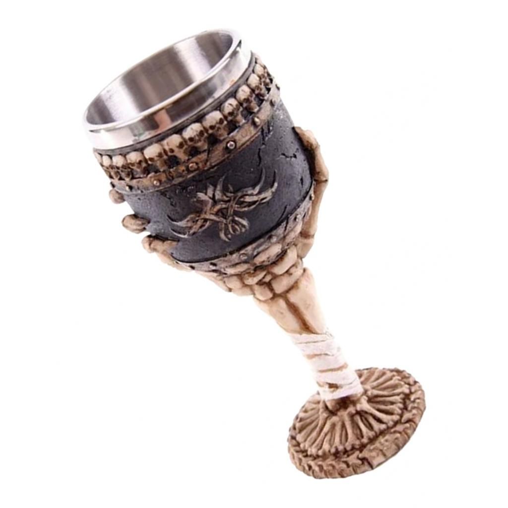 Stainless Steel Goblet Wine Resin Contains Dragon Claw Skeleton Drink