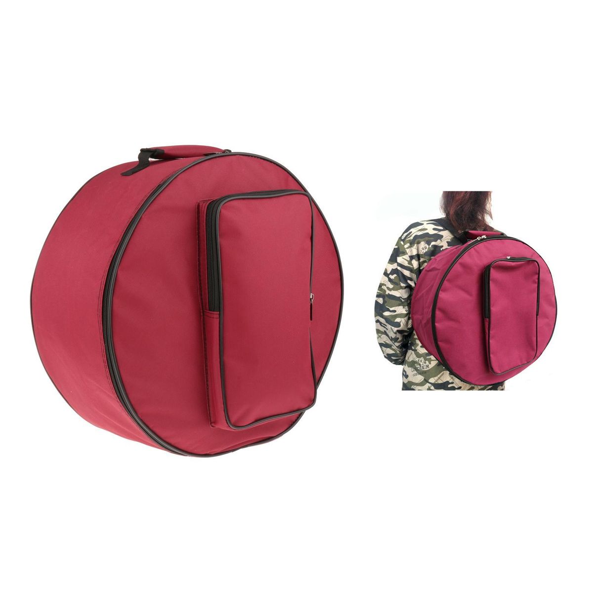 Red Compact Snare Drum Bag Drum Carrying Case Backpack With Shoulder