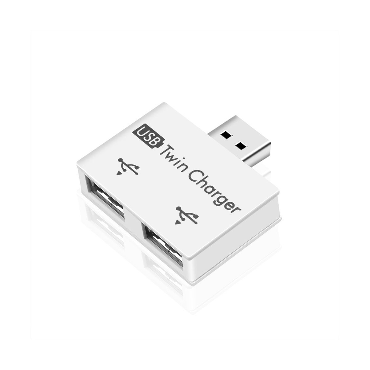 Portable Mini USB Hub To 2 Port Charger Hub