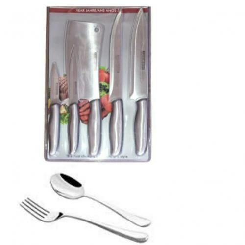 Sterling Silver Knife Set + 3 Silver Spoons & 3 Forks