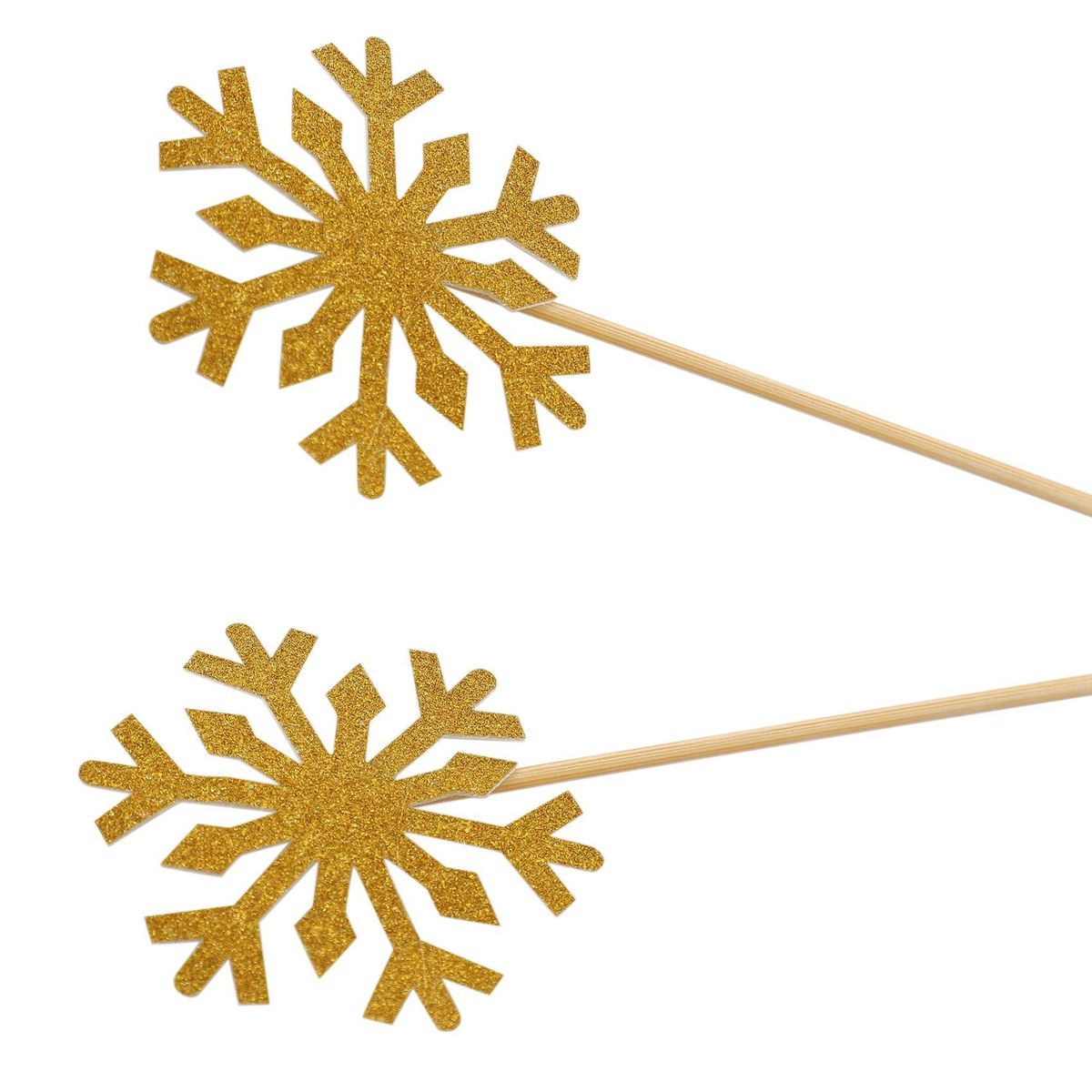 60 Pack Snowflake Cupcake Toppers Glitter Snowflake Cake