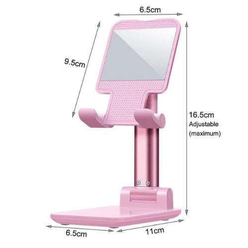 Foldable Desktop Mobile Phone Holder Stand-pink