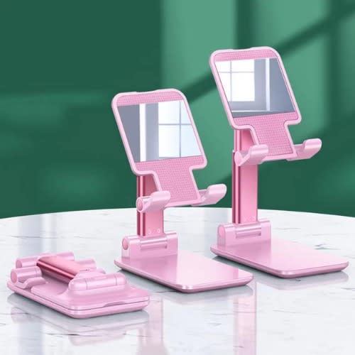 Foldable Desktop Mobile Phone Holder Stand-pink