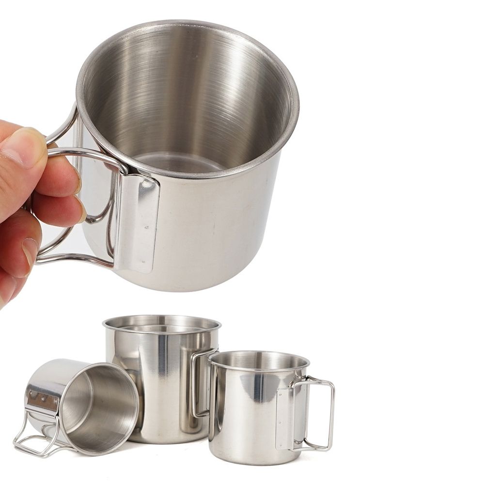 4PCS 304 Stainless Steel Outdoor Camping Cup Set Portable