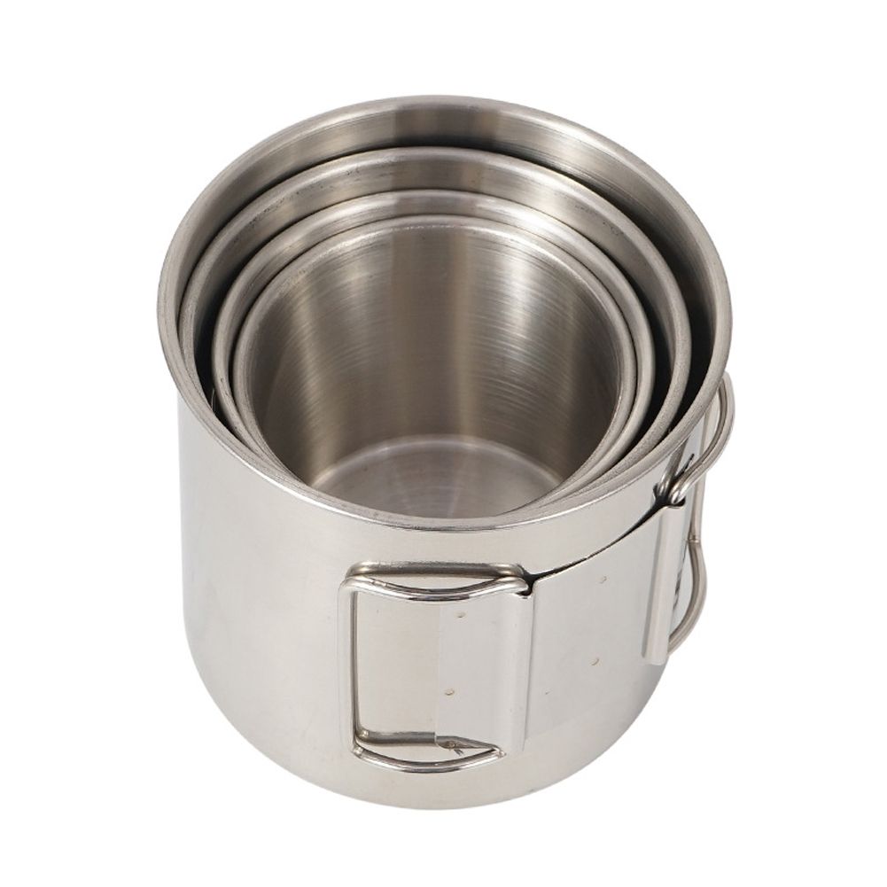 4PCS 304 Stainless Steel Outdoor Camping Cup Set Portable