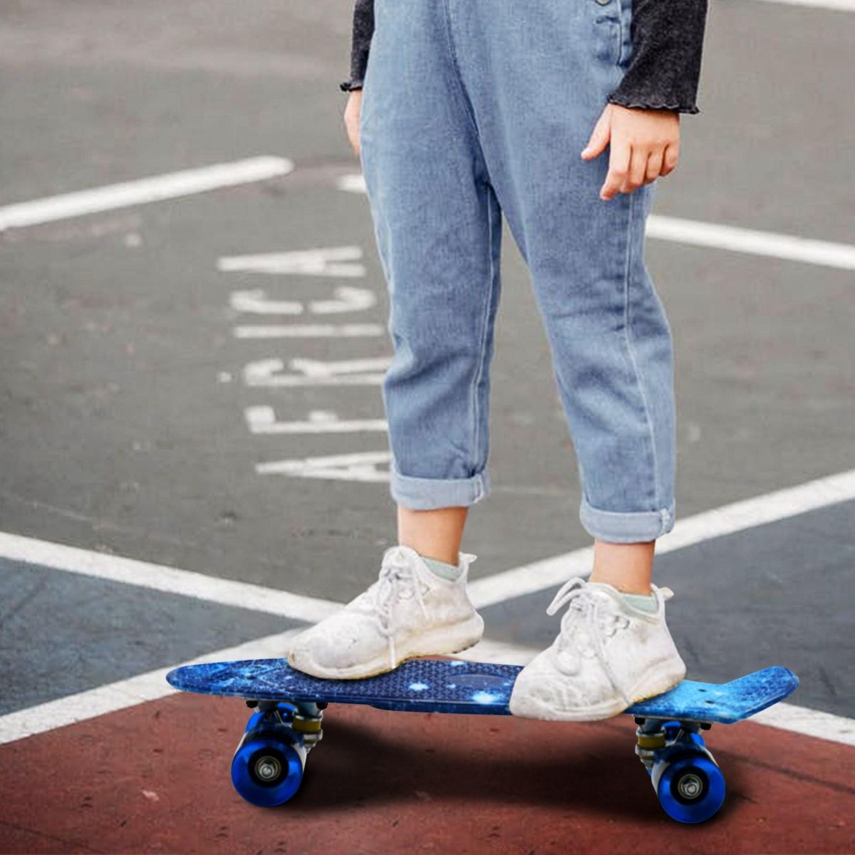Skateboard Cruiser Board Board Retro Longboard Skate Image Galaxy Complete Boy Girl Led Light