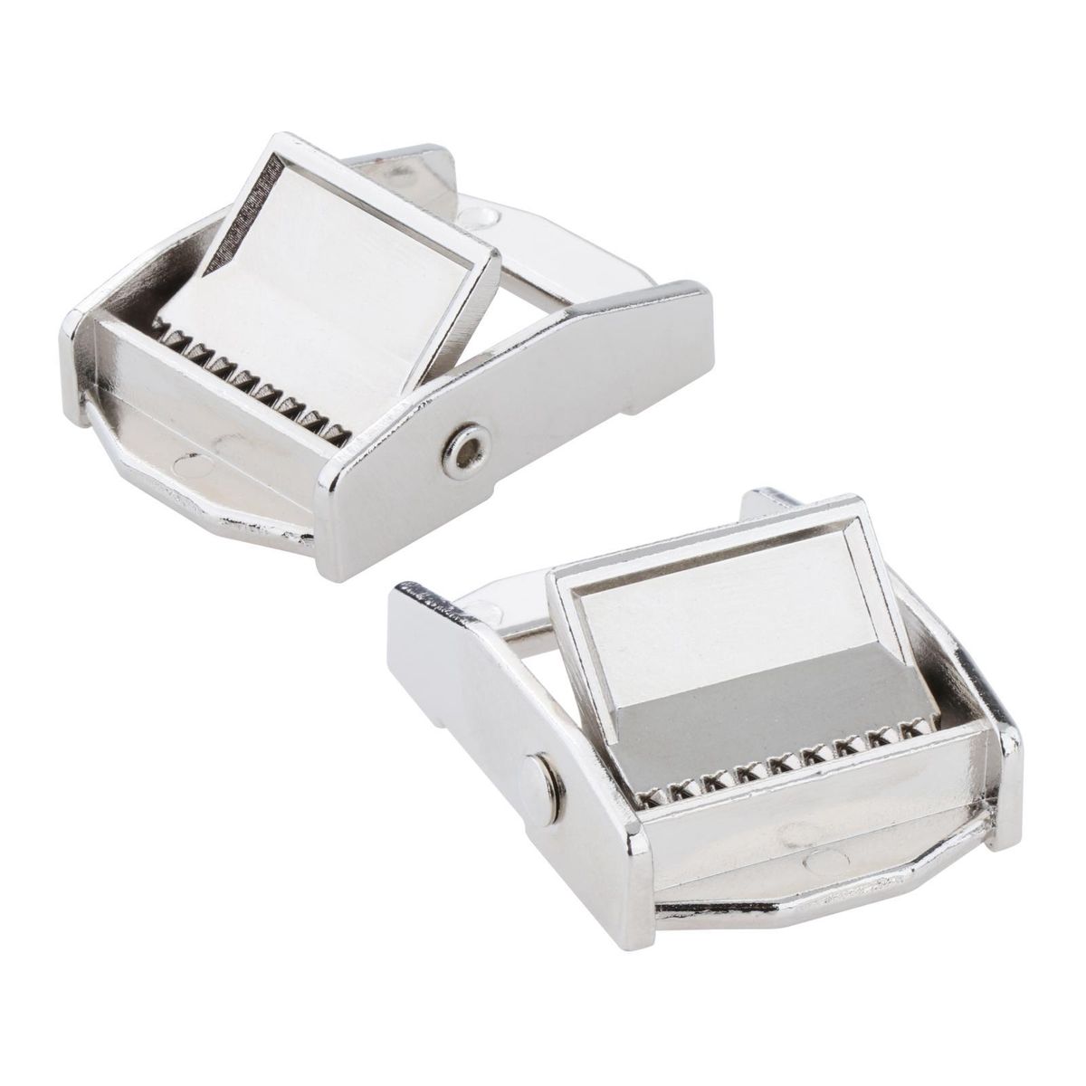 Kayak Webbing Buckle Aluminum Alloy Ladder Lock For Hiking Silver 2pcs