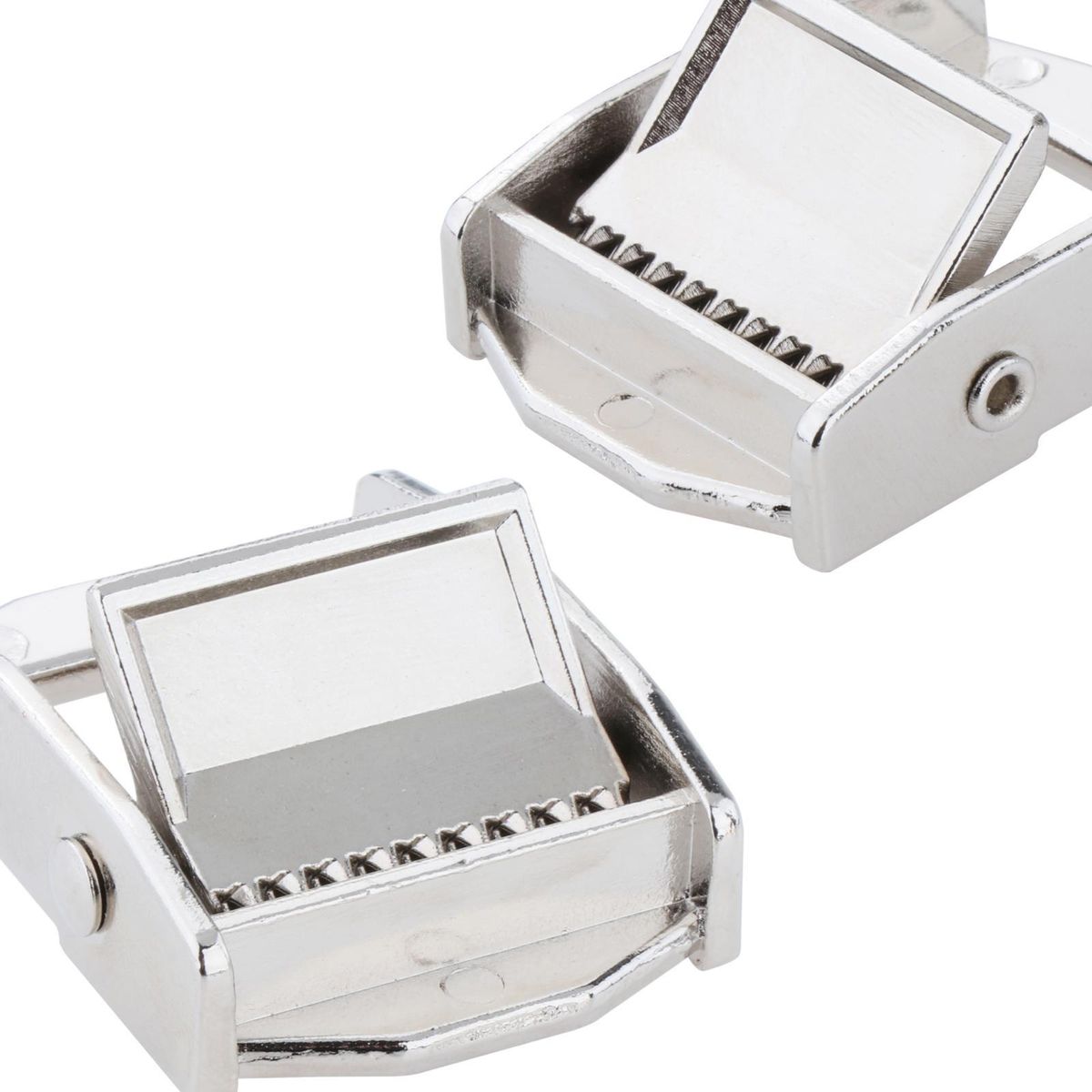 Kayak Webbing Buckle Aluminum Alloy Ladder Lock For Hiking Silver 2pcs