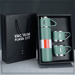 Vacuum Flask Set With 3 Cups - 500ml