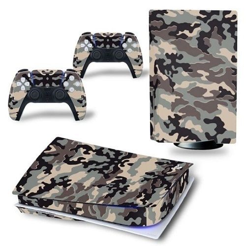PS5 Anti-Scratch/Dust Full Body Sticker+ 2 Handle Sticker-Brown Camo