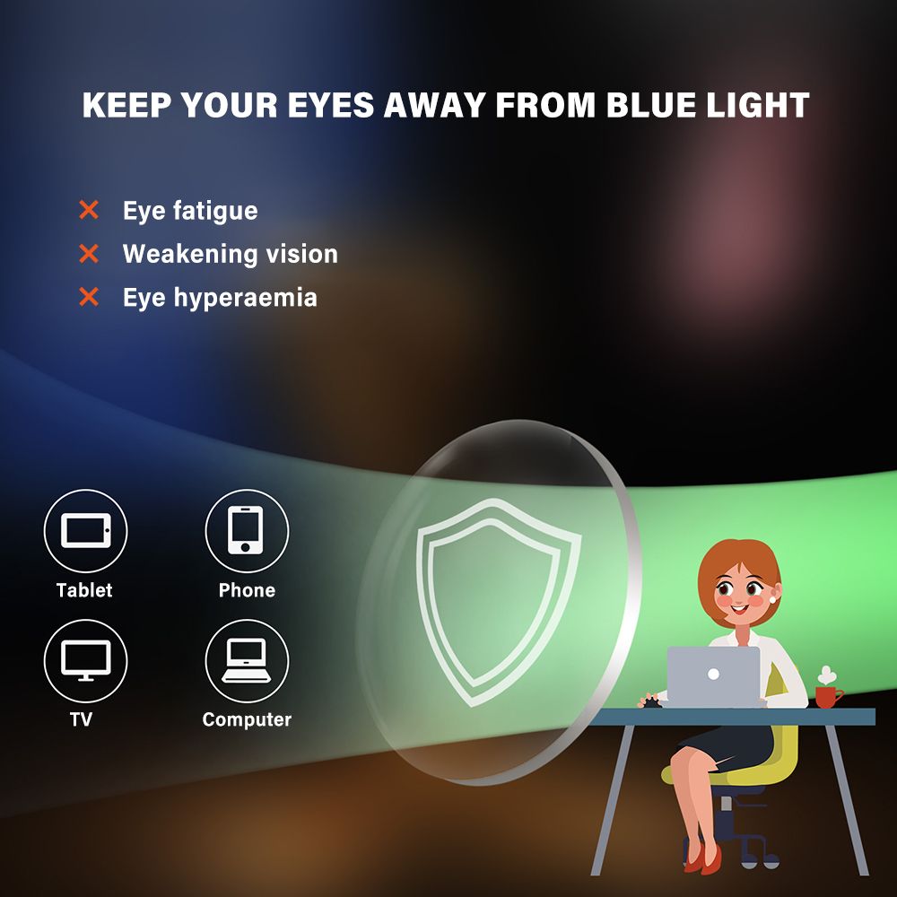 Anti-bluelight Glasses Computer/Reading/Gaming/TV/Phones