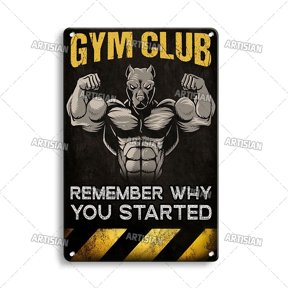 ARTISIAN Weathered Gym Club Metal Tin Sign-TYG342