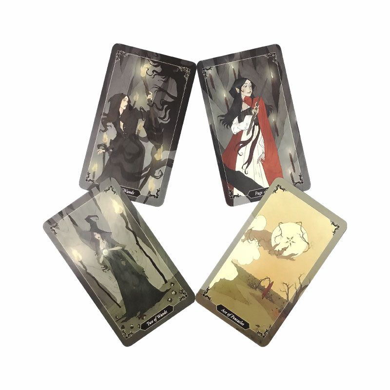 78Card Dark Wood Tarot Cards Fate Divination Family Party