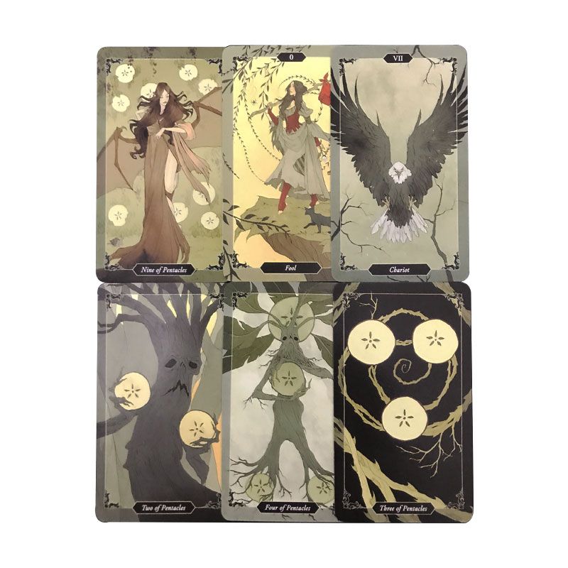 78Card Dark Wood Tarot Cards Fate Divination Family Party