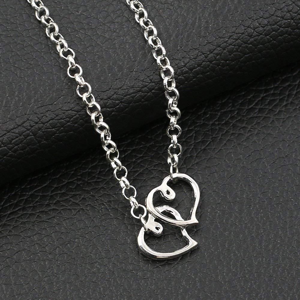 Women Double Heart Charm Anklet Bracelet Barefoot Sandal