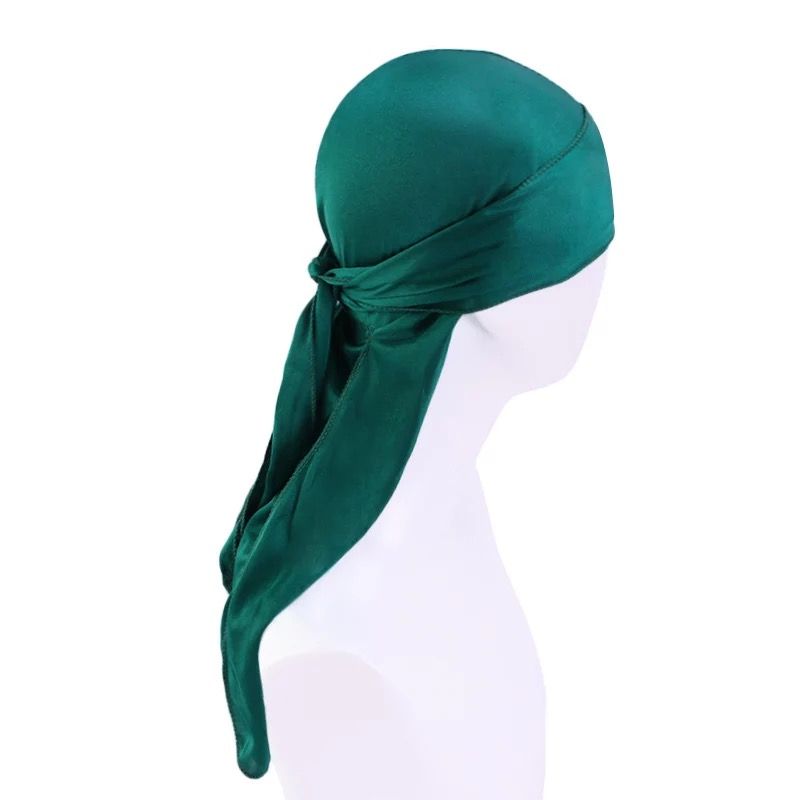 Extra Long Tail Titan Luxury Silky Plain Green DURAG - DOO RAG